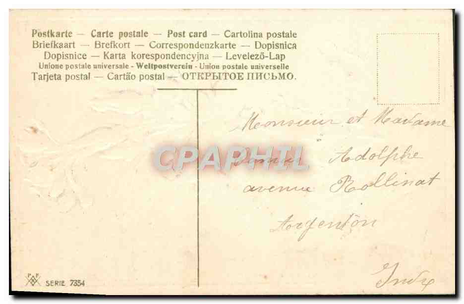 CPA Fantaisie Fleurs — Rückseite