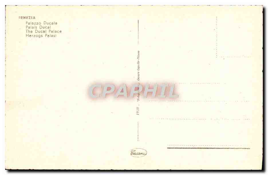 CPA Venezia Palazzo Ducale Palais Ducal — Rückseite