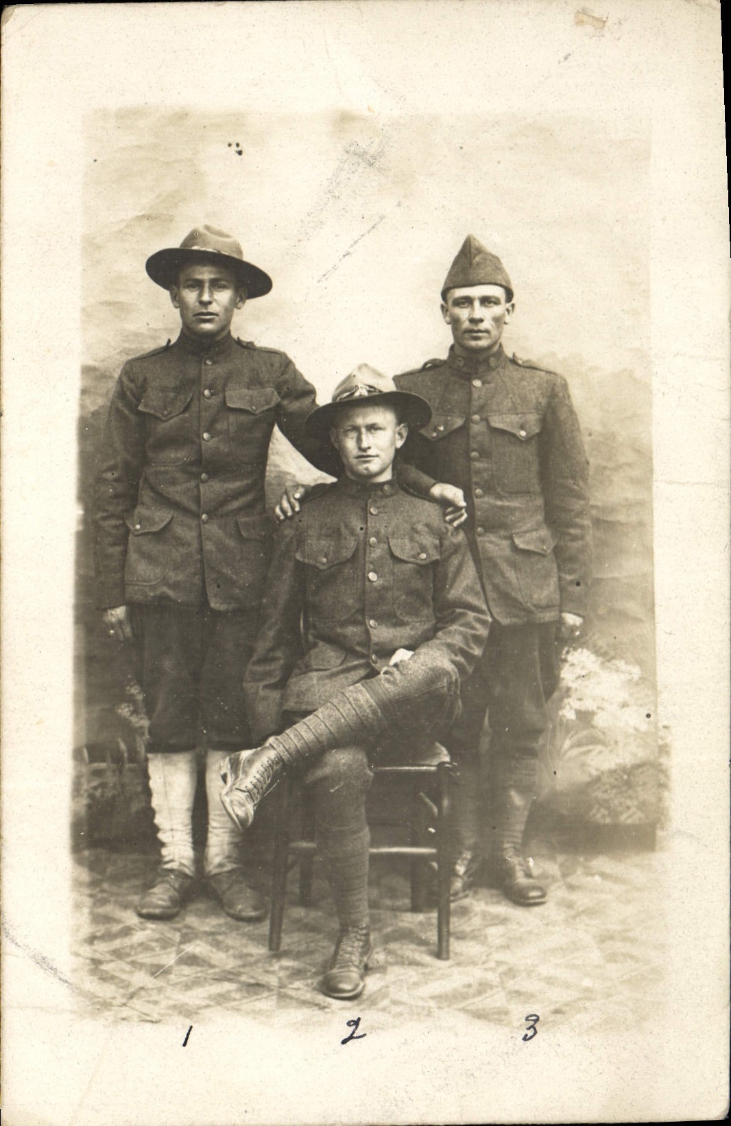 CARTE PHOTO Soldati americani Louvois pres Maubeuge Bruney Watto Wilson