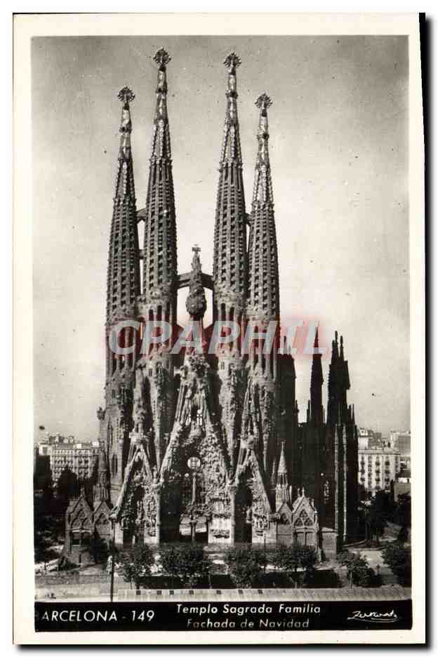 CPA Barcelona Temple Sagrada Familia Fachada De Navidad