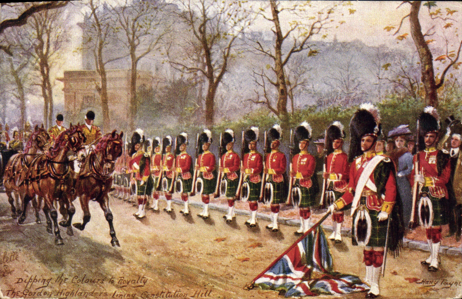 CPA Military In London Highlanders Militaria 