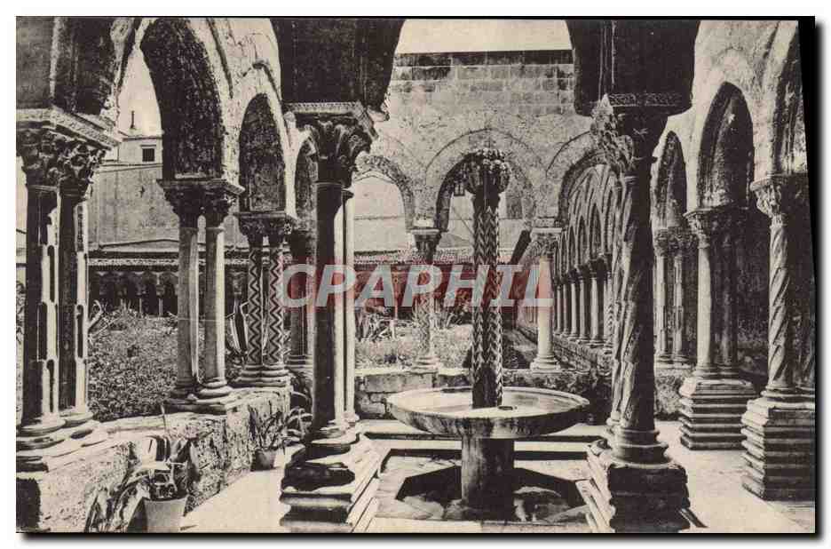 CPA Monreale Chiostro Fontana Colla Loggetta