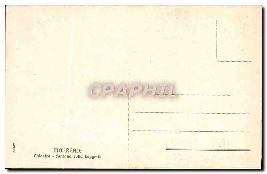 CPA Monreale Chiostro Fontana Colla Loggetta — Rückseite