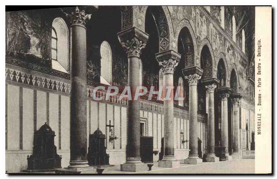 CPA Monreale Duomo Parta Destra Dettaglio