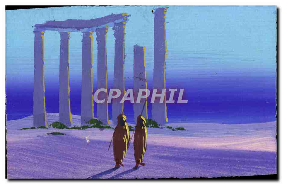 CPA Egypte (dessin peint a la main)