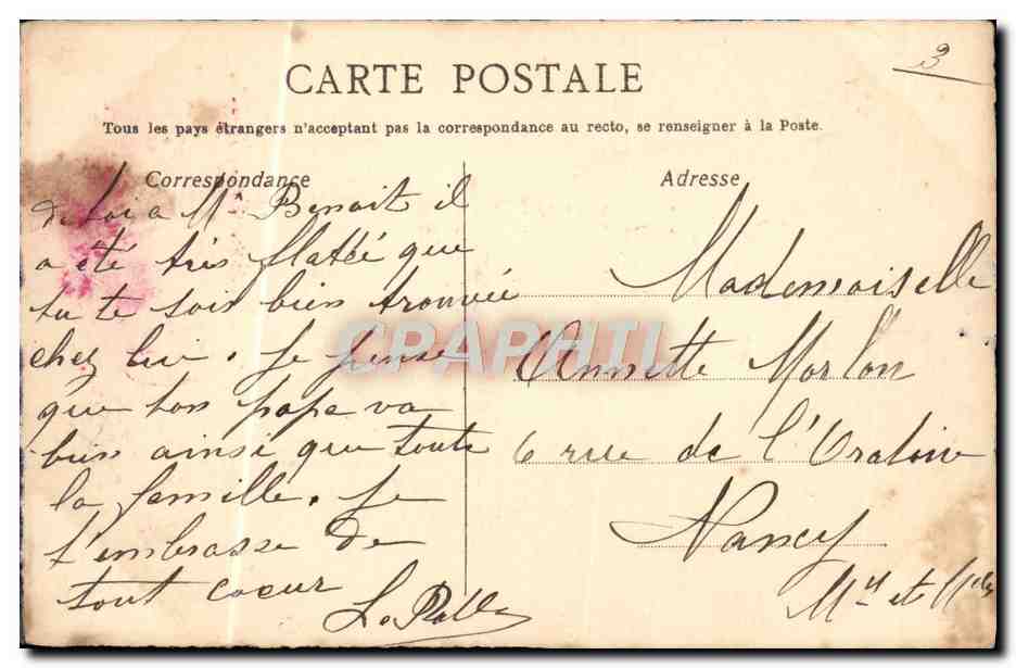 CPA Egypte Chameau (dessin peint a la main) — Rückseite