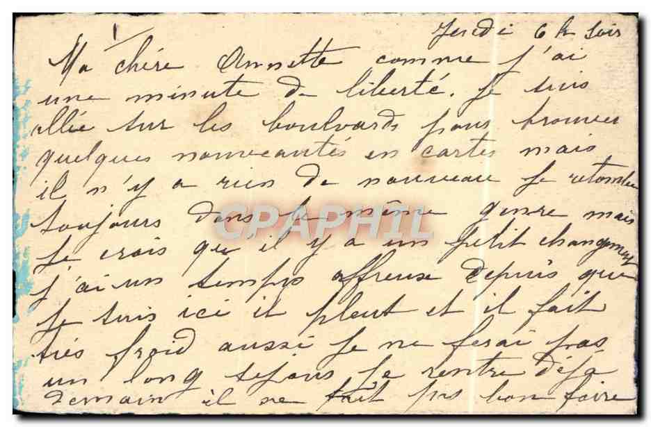 CPA Egypte Chameau (dessin peint a la main) — Rückseite