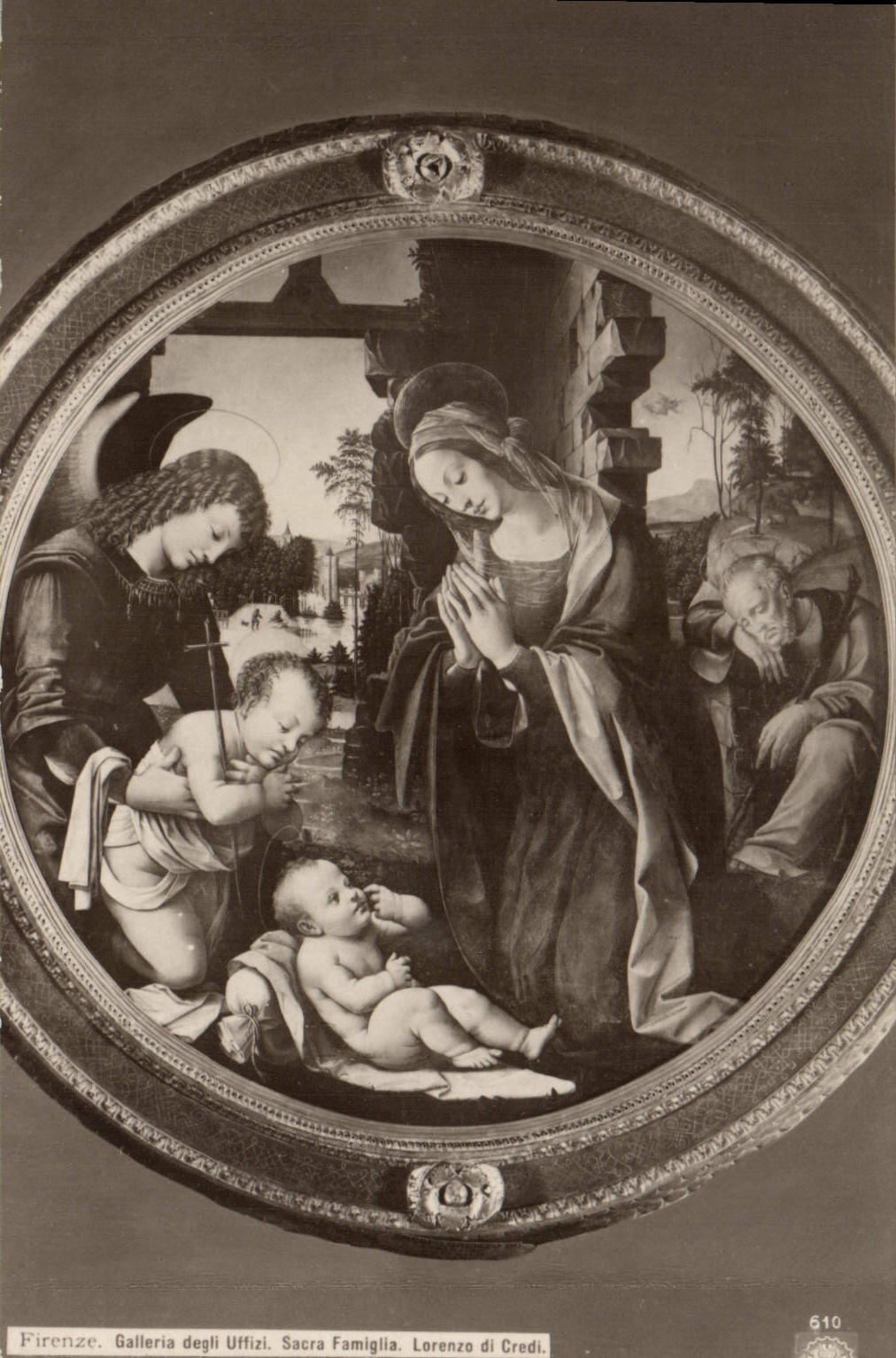 CPA Firenze Galleria Degli Uffizi Sacra Famiglia Lorenzo di Credi 