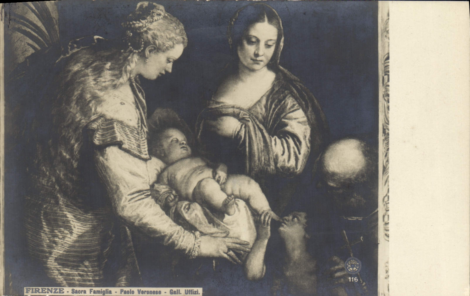 CPA Firenze Sacra Famiglia Paolo Veronese Gall Uffizi