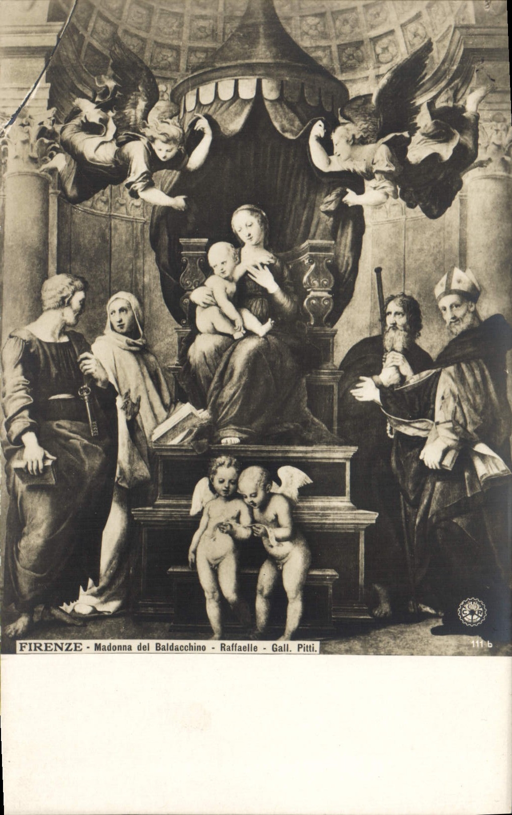 CPA Firenze Madonna Del Baidacchino Raffaelle Gall Pitti