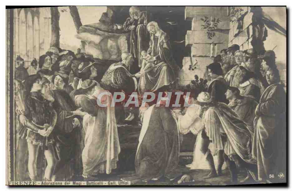 CPA Firenze Adorazione Dei Magi Botticelli Gall Uffizi
