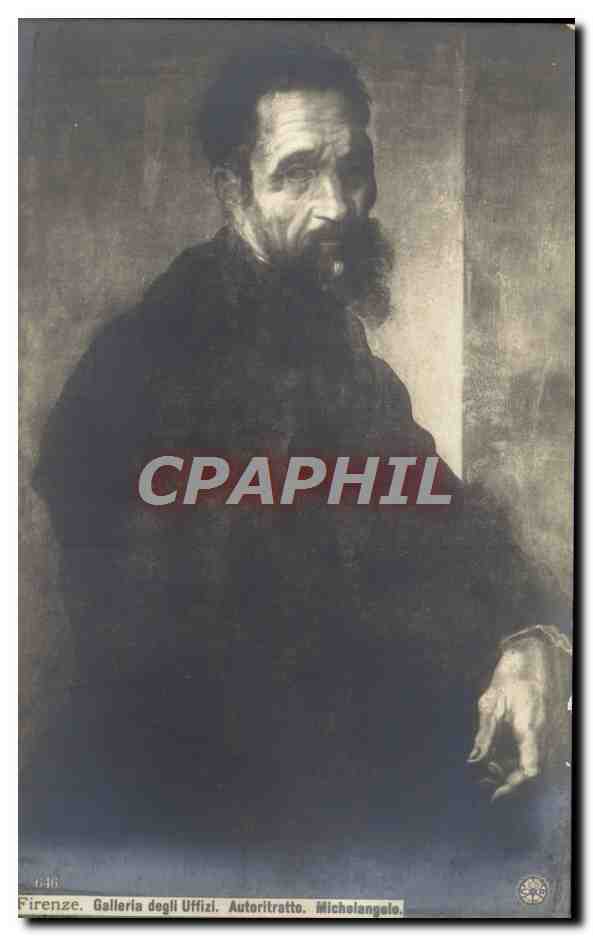 CPA Firenze Galleria Degli Uffizi Autoritratto Michelangolo