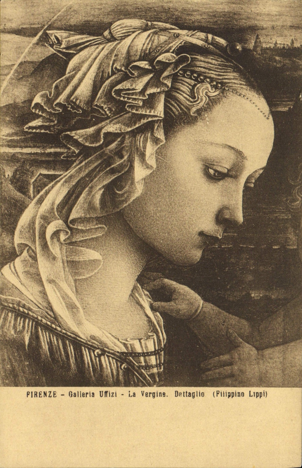 CPA Firenze Galleria Uffizi La Vergine Dettaglio Pilippino Lippi