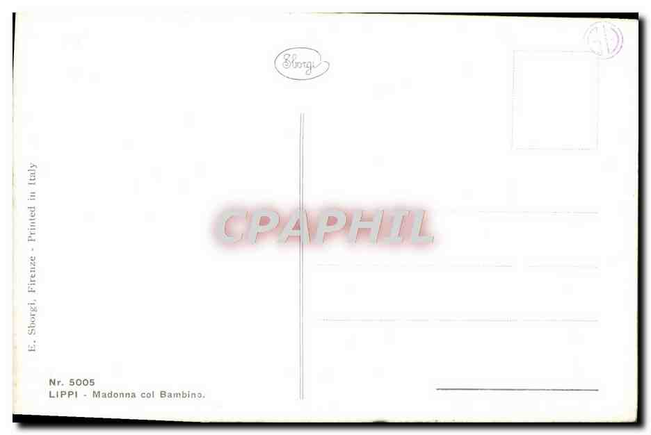 CPA Lippi Maodnna Col Bambino — Verso