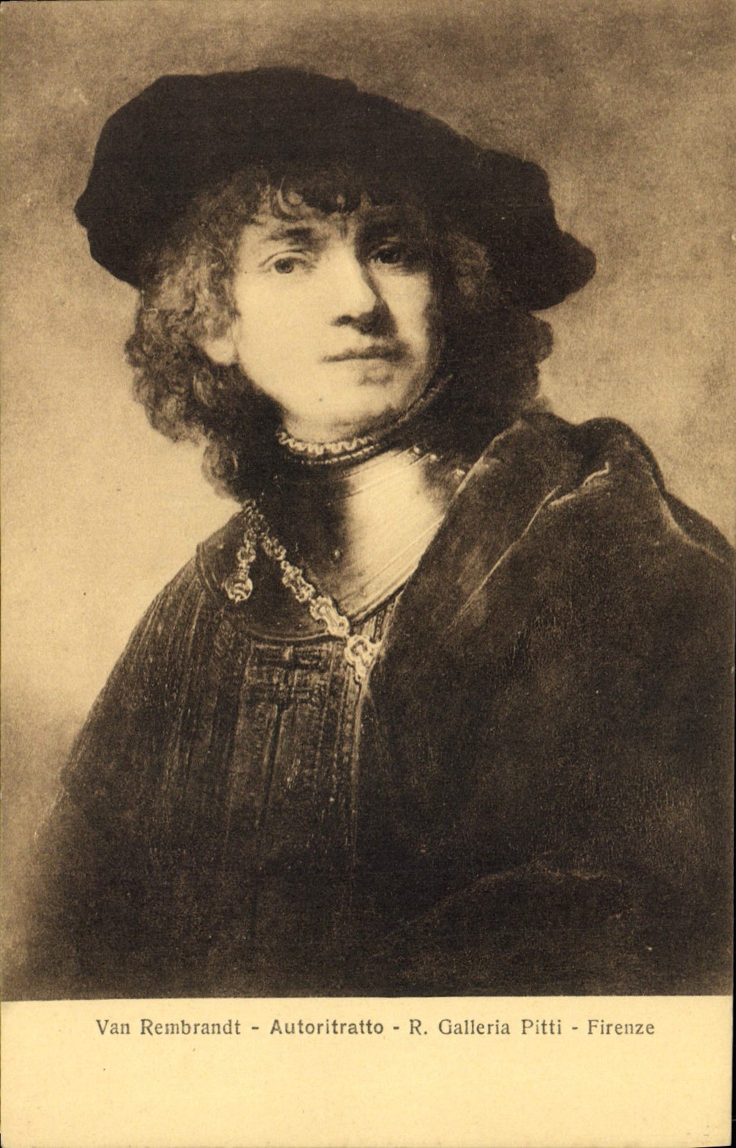 CPA Van Rembrandt Autoritratto Galleria Pitti Firenze