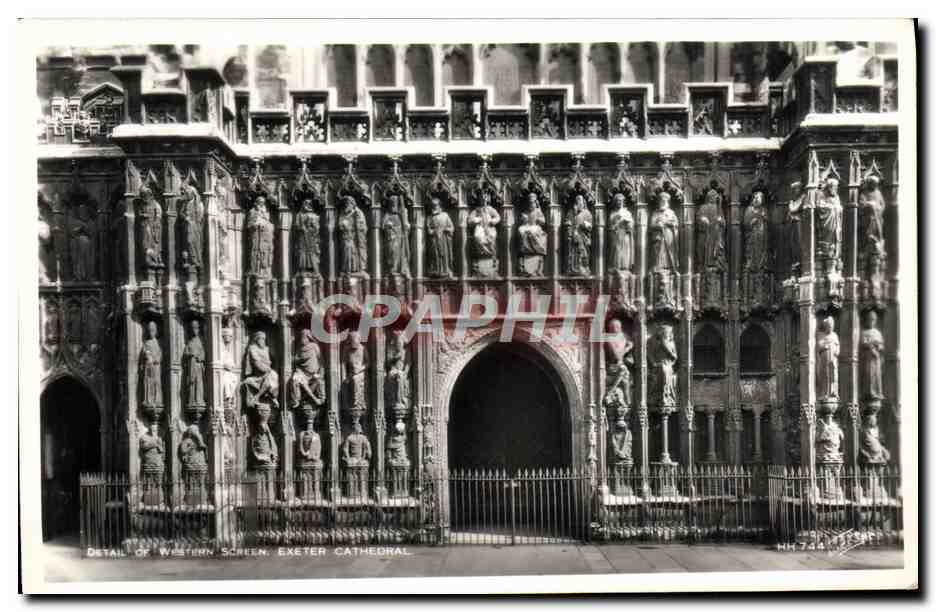 CPA Detail Of Western Screen Exeter Cathedral