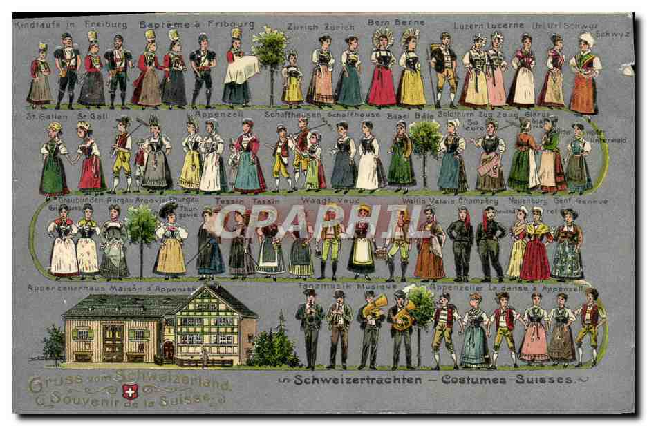 CPA Schweizetrachten Costumes suisses Folklore Suisse