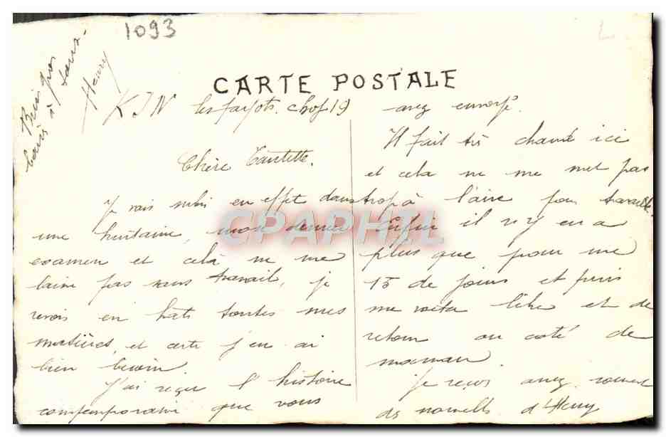 Ritratto del Signor Calinard — disegno a matita — H. Calinard — Verso