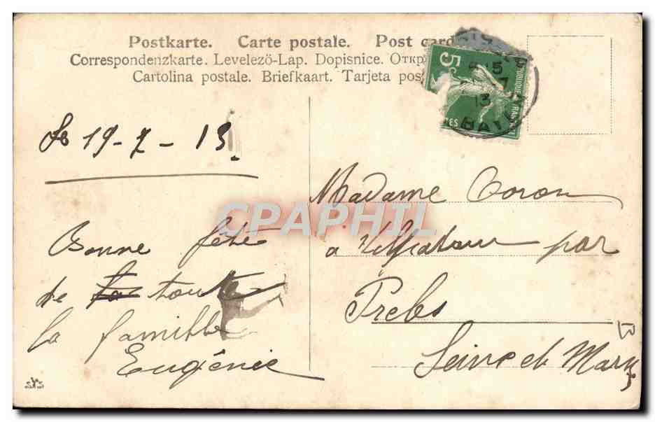 CPA Bonne Fete Enfants — Verso
