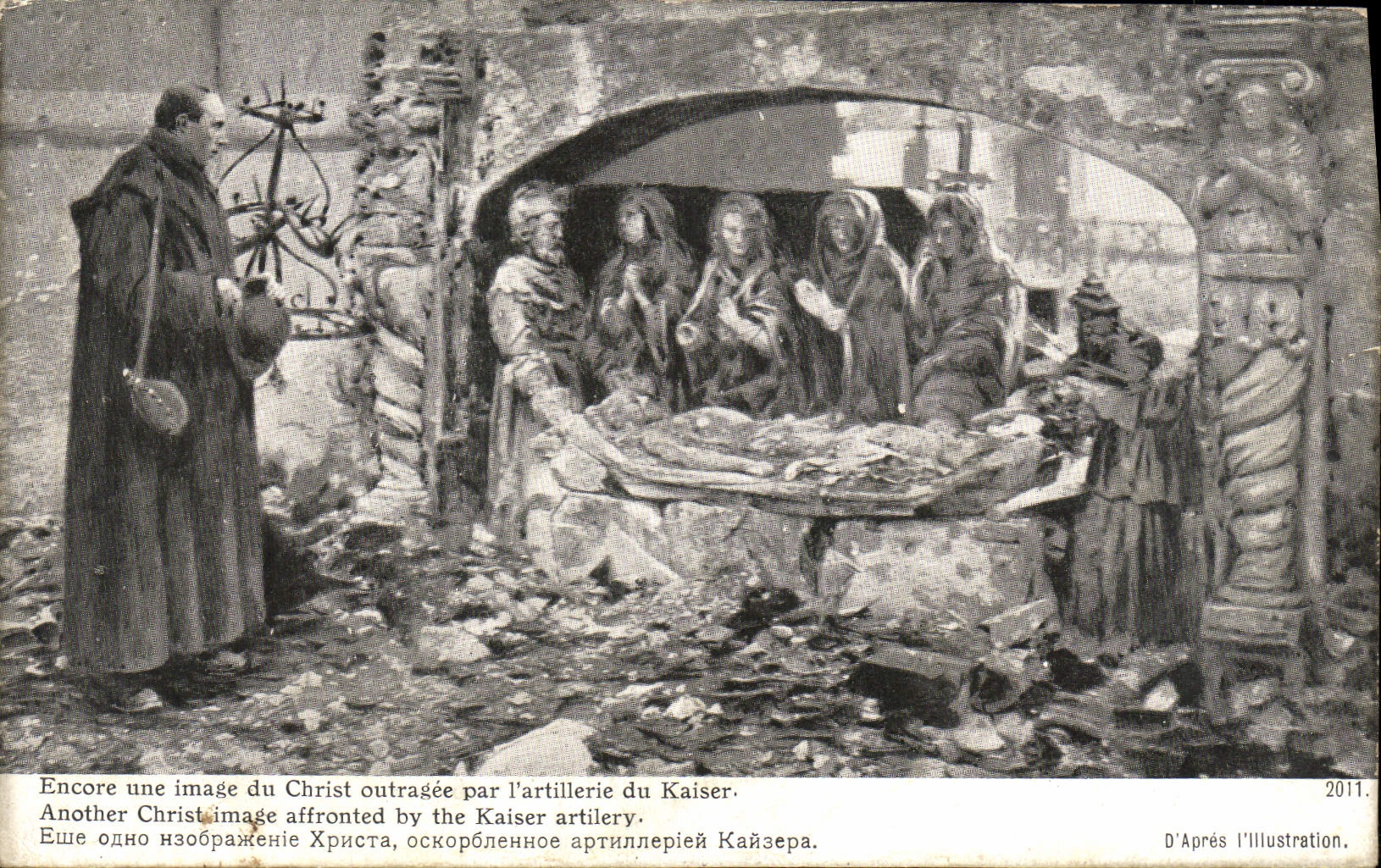 CPA Encore Une Image Du Christ Outragee Par l'Artillerie Du Kaiser Militaria 