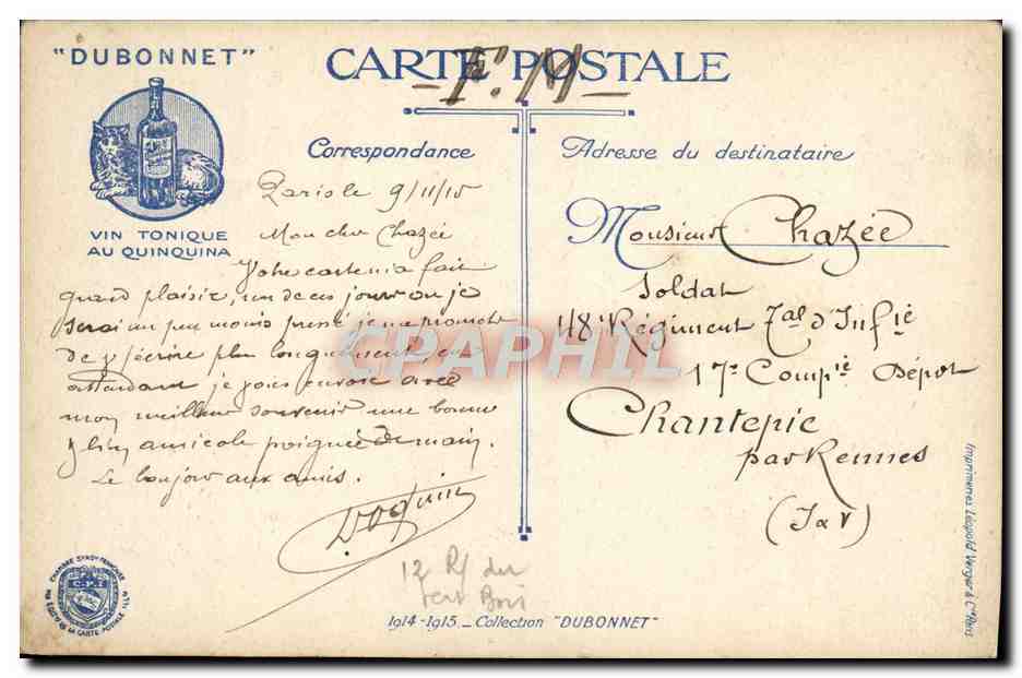 CPA Un taube cause Militaria  — Rückseite