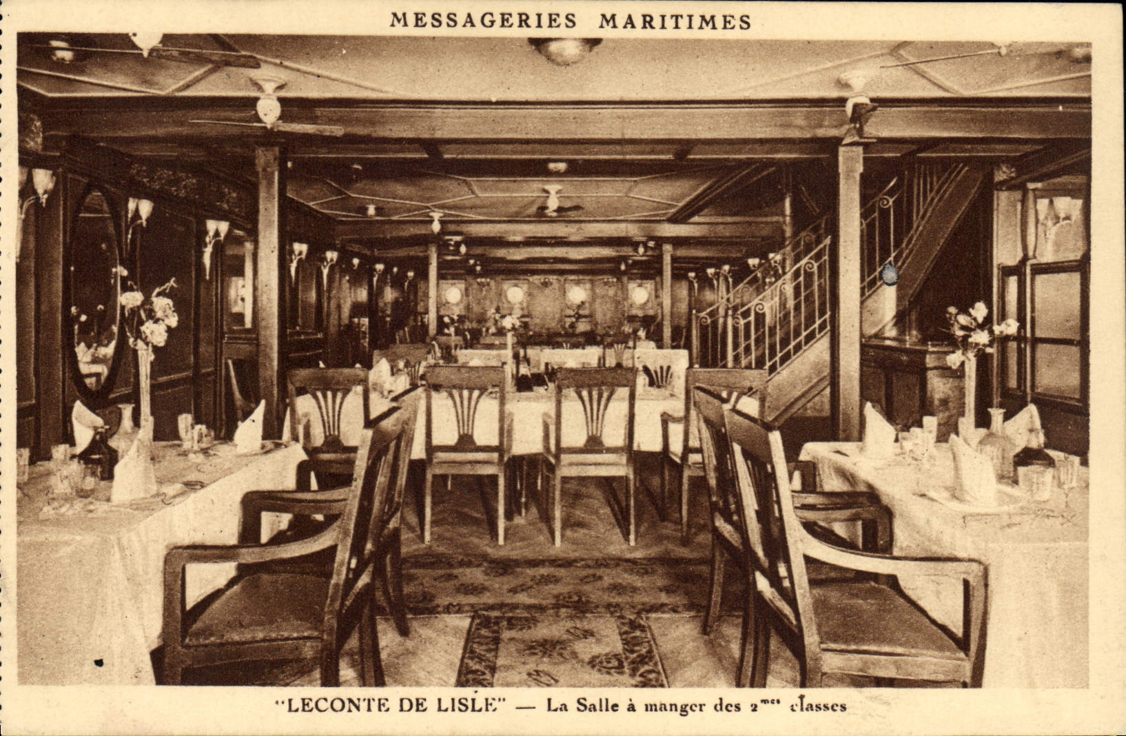 Leconte de Lisle — La Salle à manger des 2èmes classes — Messageries Maritimes