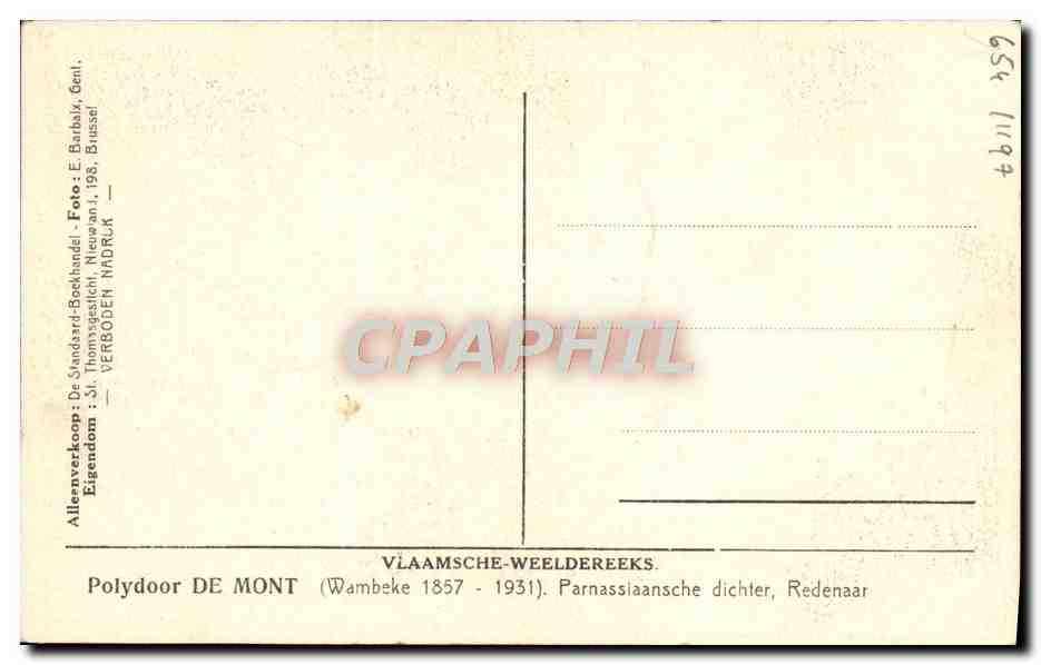 CPA Polydoor de Mont 1857 1931  — Verso