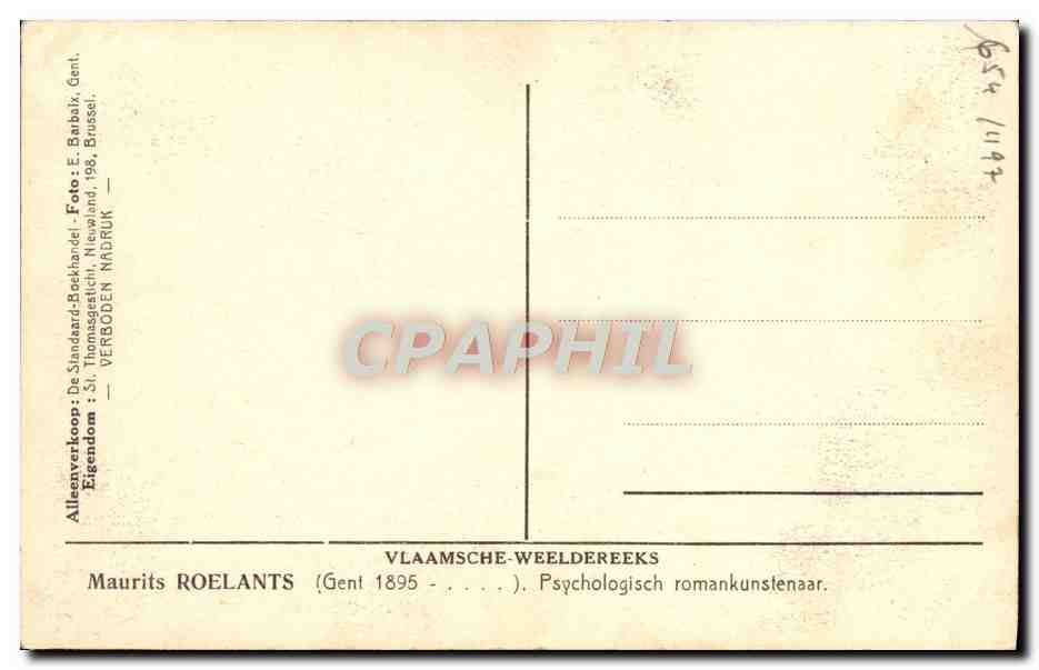CPA Maurits Roelants Gent 1895 — Verso