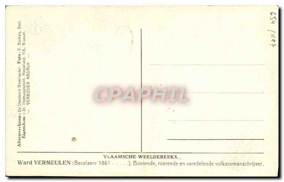 CPA Waud Vermeulen Becelaere 1861 Boeiende — Verso