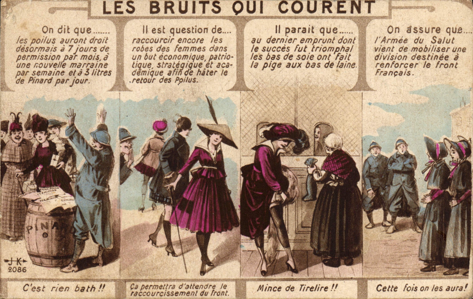 CPA Les Bruits Qui Courent Femmes Soldats Militaria 