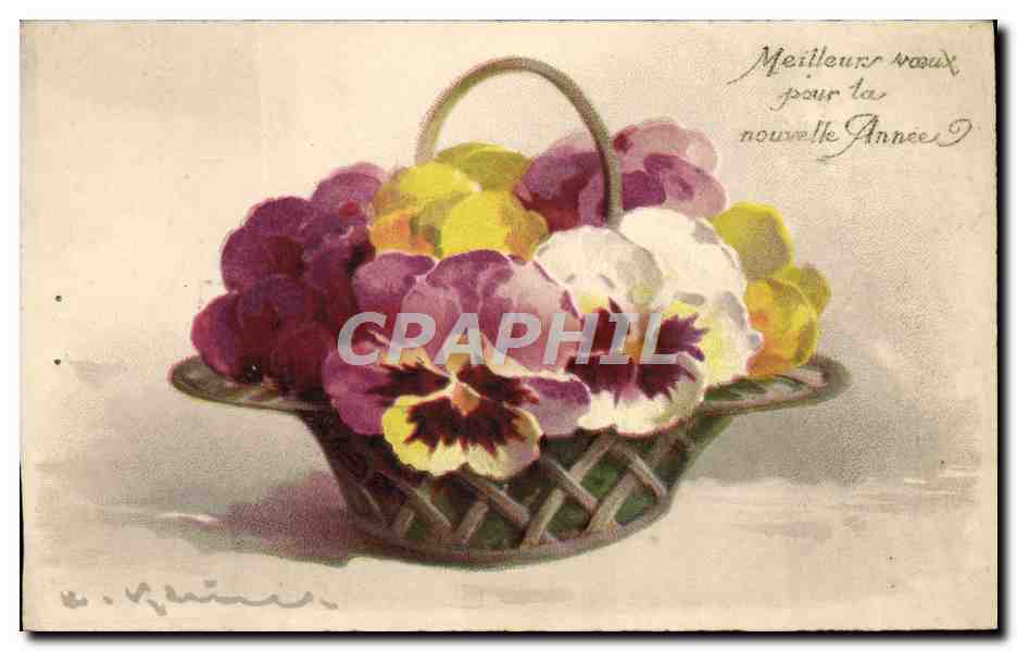CPA Meilleurs Noeux Pour La Nouvelle Annee Fleurs