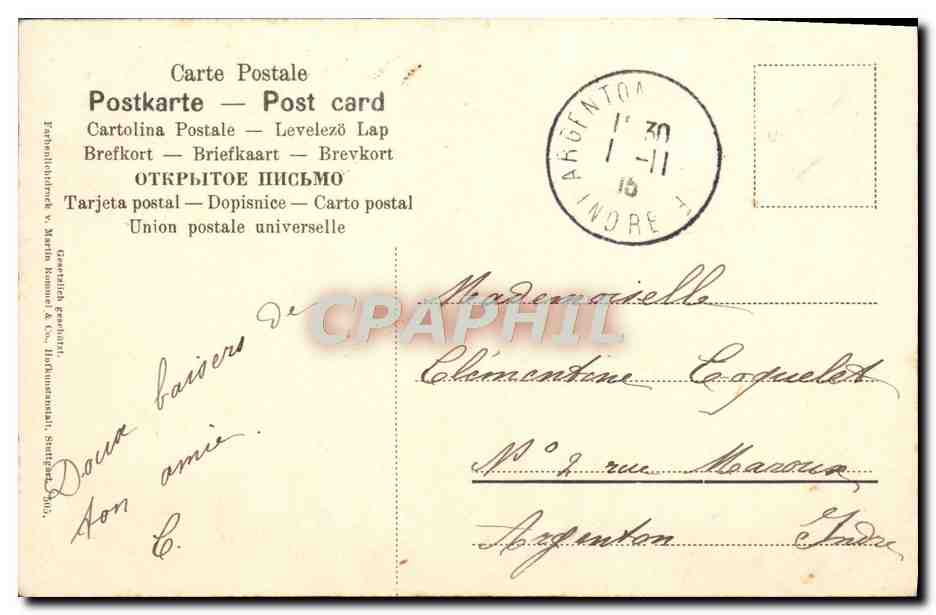 CPA Fantaisie Fleurs  — Rückseite