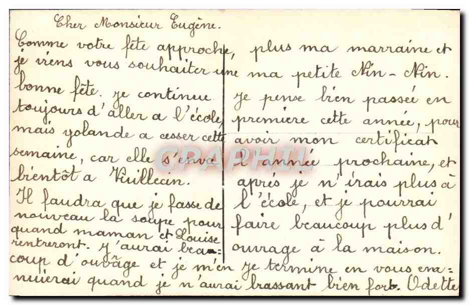 CPA Fantaisie Fleurs Bonne Fete — Verso