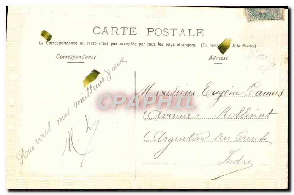 CPA Fantaisie Fleurs  — Verso