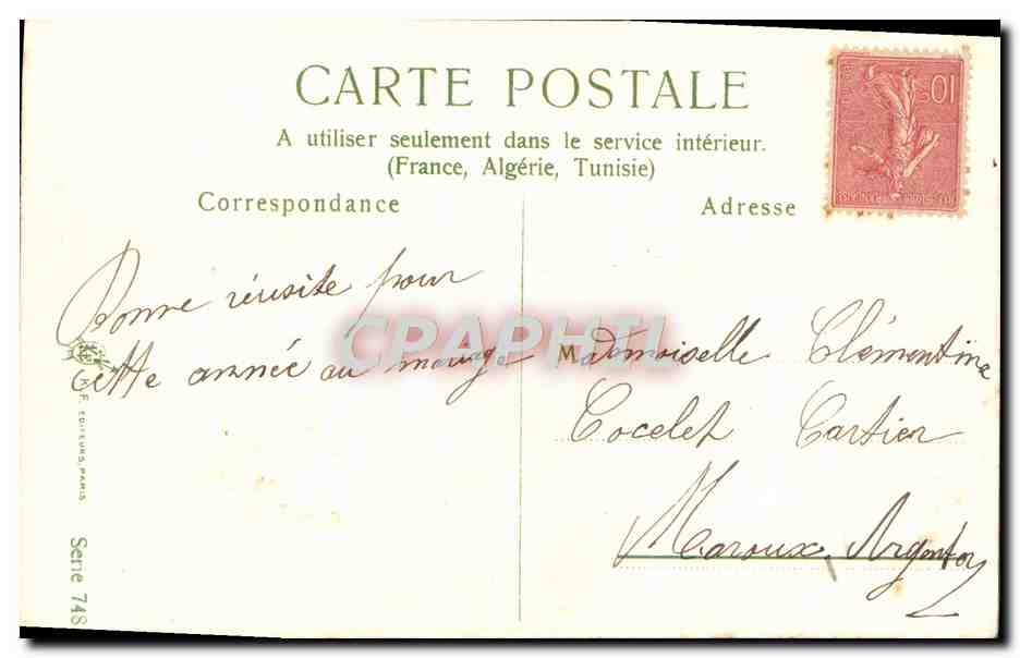 CPA Fantaisie Fleurs — Verso