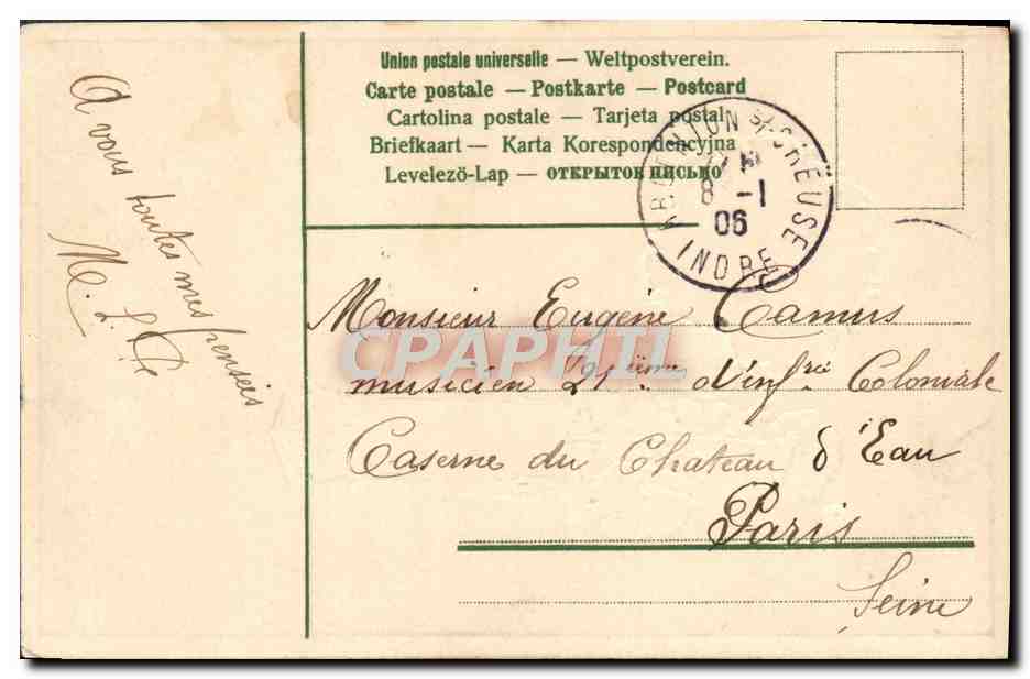 CPA Fantaisie Fleurs Ne M'Oubliez Pas — Verso