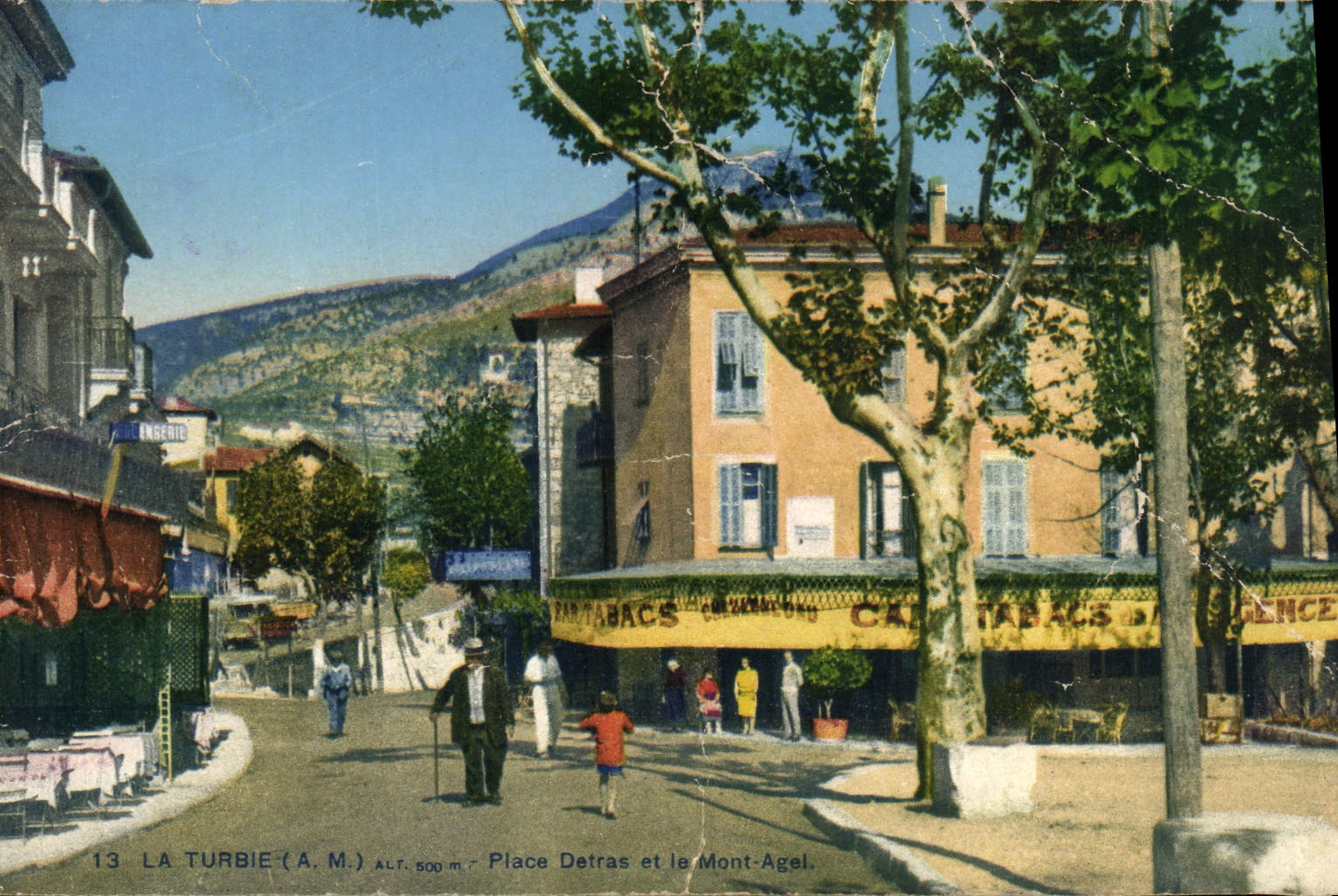 La Turbie (A.M.) — Place Detras und Mont-Agel — Photocromie A.D.I. Nice