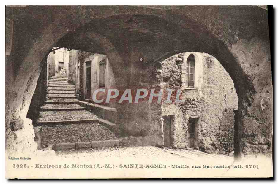 CPA Environs De Menton Sainte Agnes Vieille Rue Sarrrasine