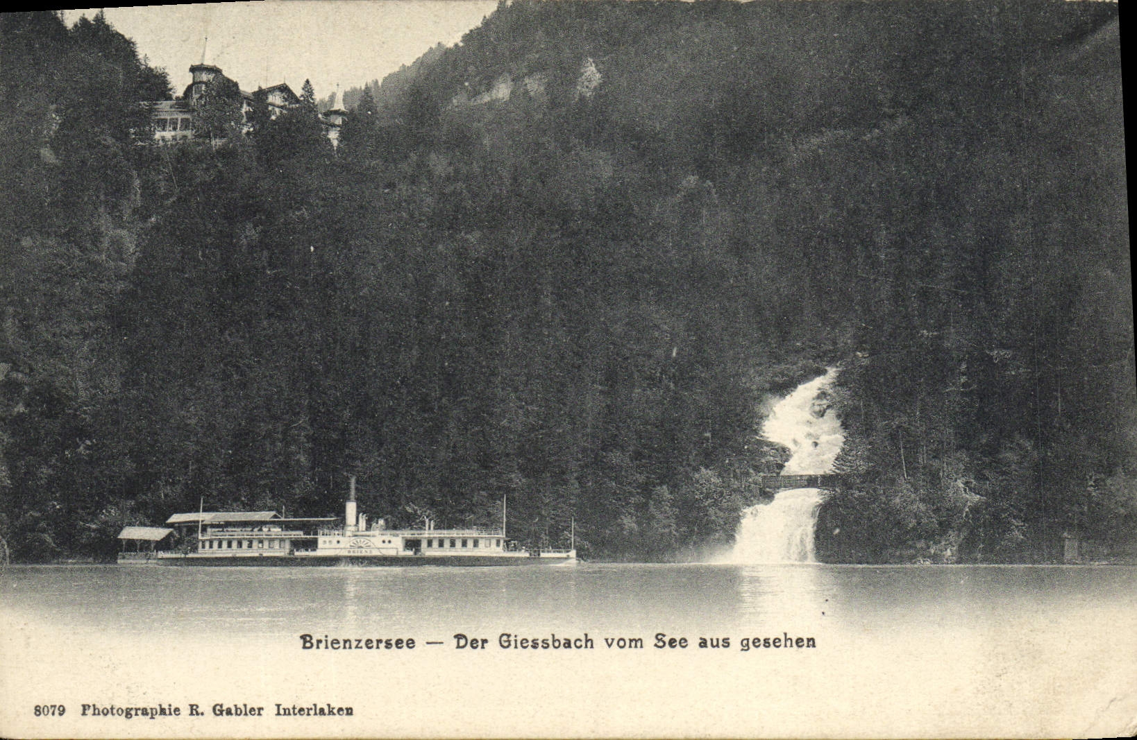 CPA Brienzersee Der Giessbach Vom See Aus Gesehen Bateau