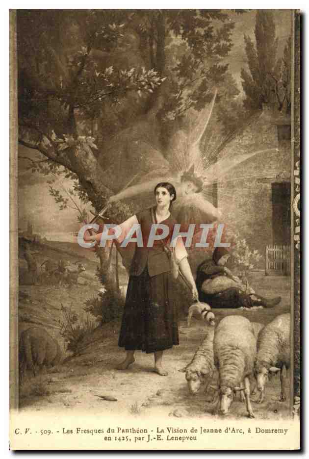 CPA Les Fresques Du Pantheon La Vision De Jeanne d'Arc Domremy Lenepveu Ange