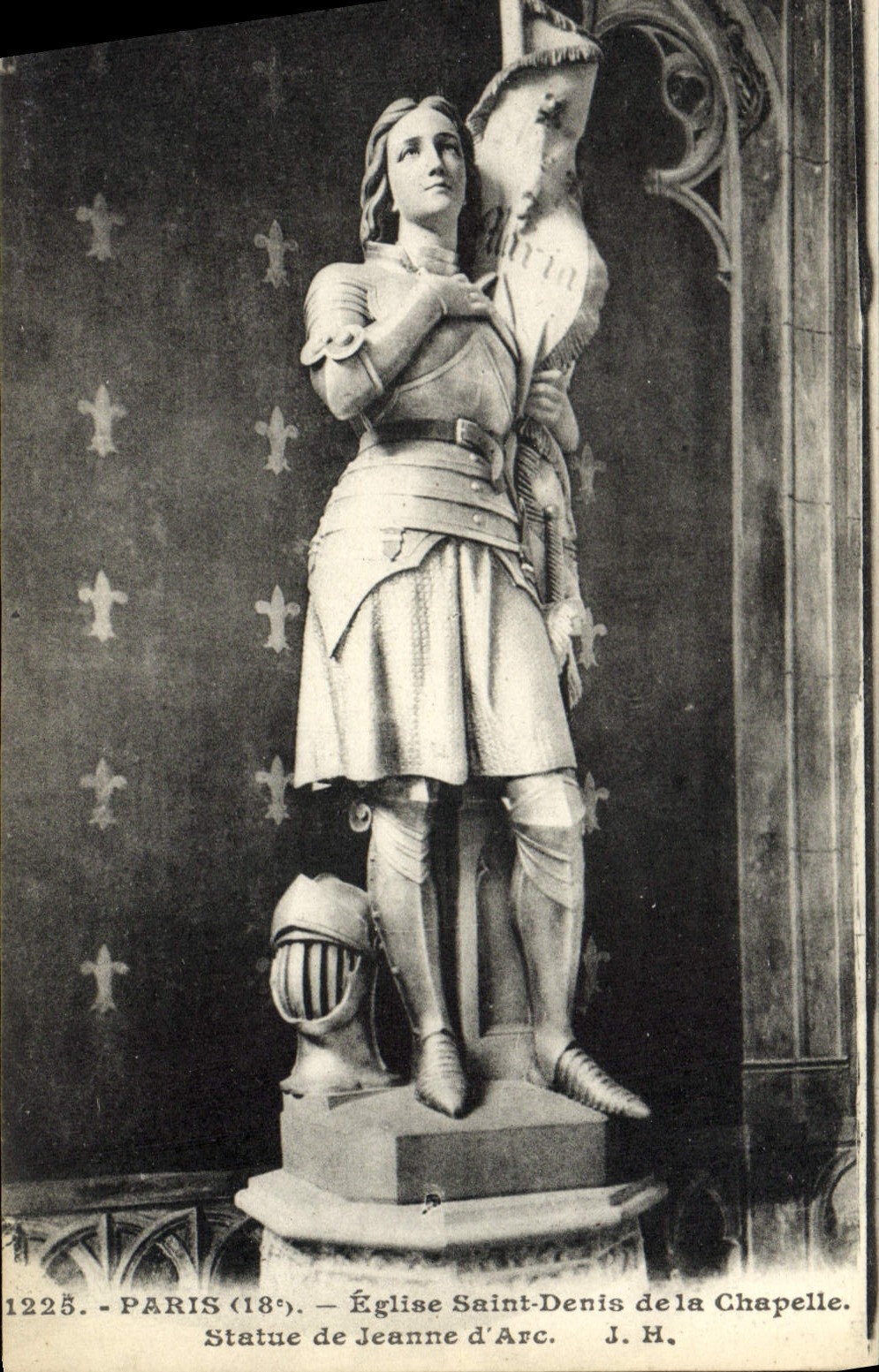 CPA Paris Eglise Saint Denis De La Chapelle Statue De Jeanne d'Arc