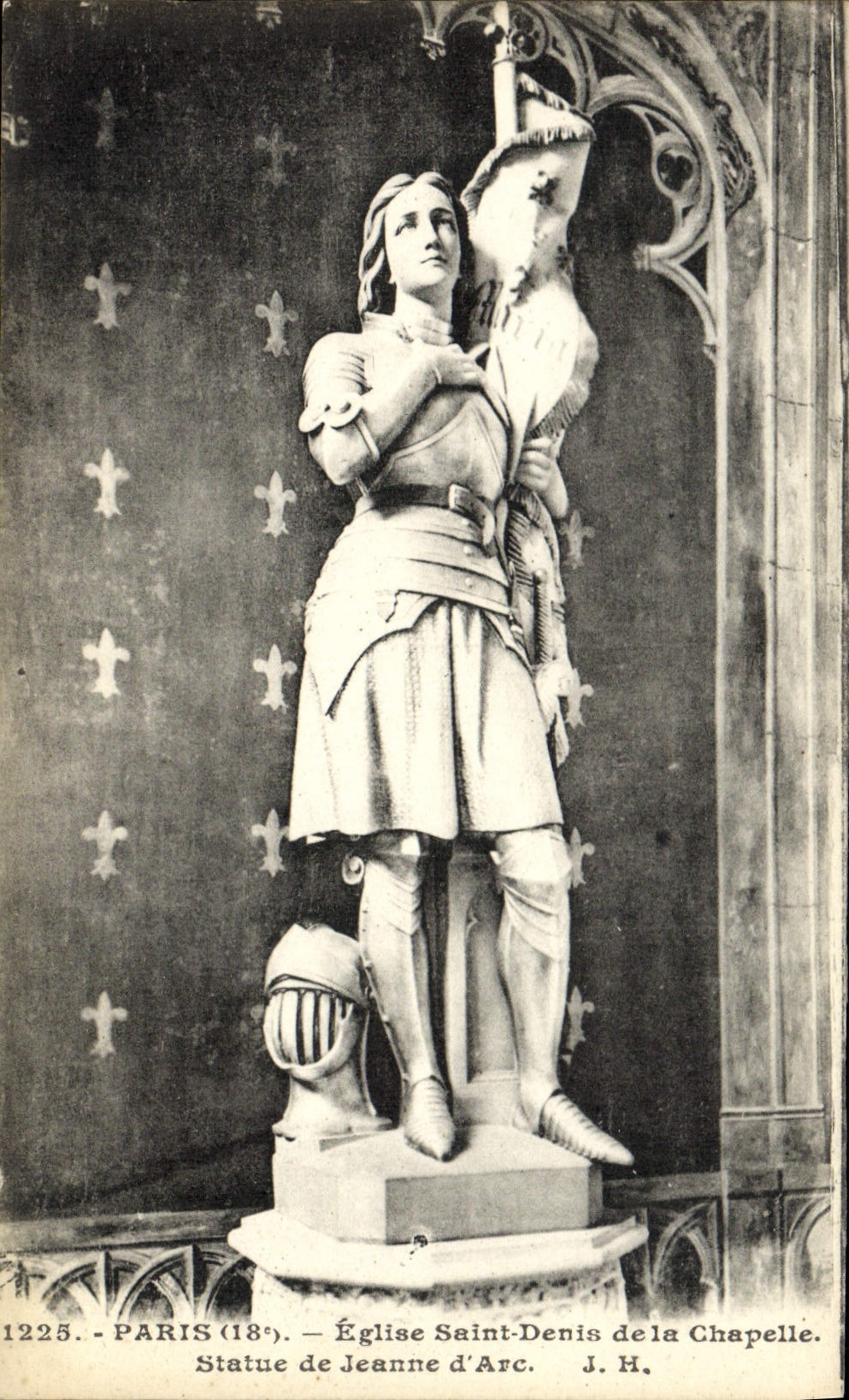 CPA Paris Eglise Saint Denis De La Chapelle Statue De Jeanne d'Arc