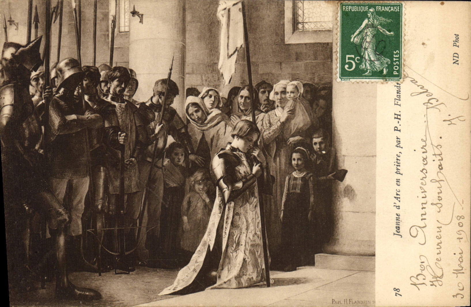 CPA Jeanne d'Arc En Priere Par Flandre