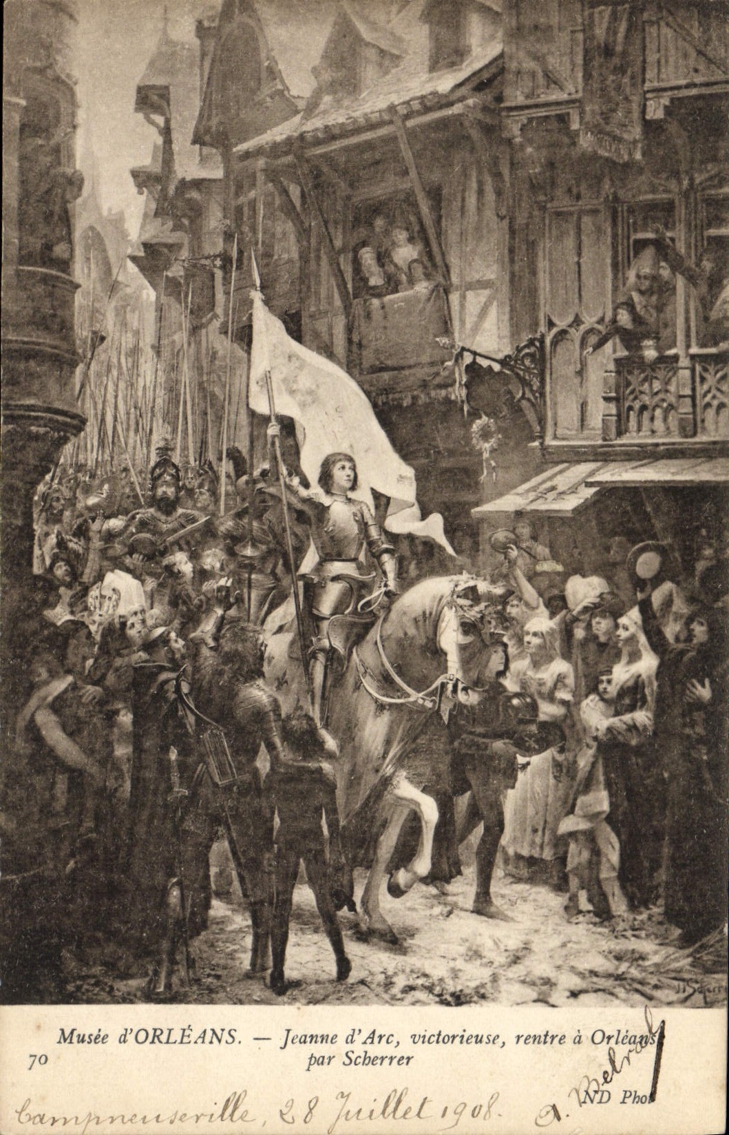 CPA Musee d'Orleans Jeanne d'Arc Victorieuse Rentre a Orleans Par Scberrer