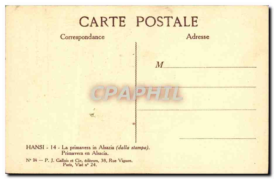 CPA Le Printemps En Alsace Hansi Le Printemps en alsace — Rückseite