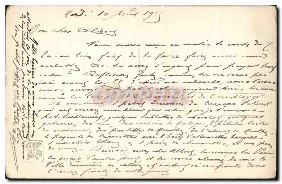 CPA Salon 1913 Pages Sur Les Quais Paris Notre Dame — Verso