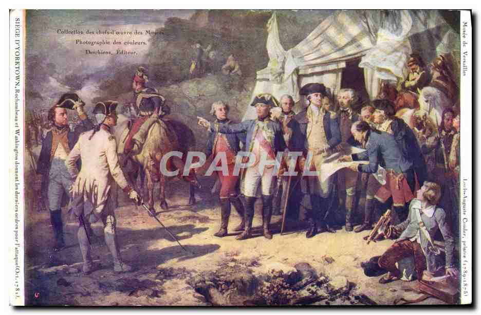 CPA Musee De Versailles Siege d'Yortown Rochambeau et Washington Militaria