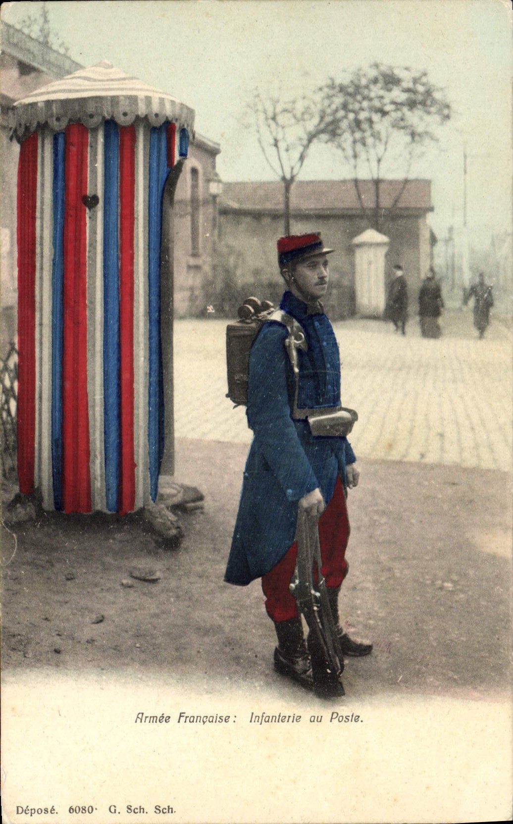 CPA Armee Francaisa Infanterie Au Poste Militaria 