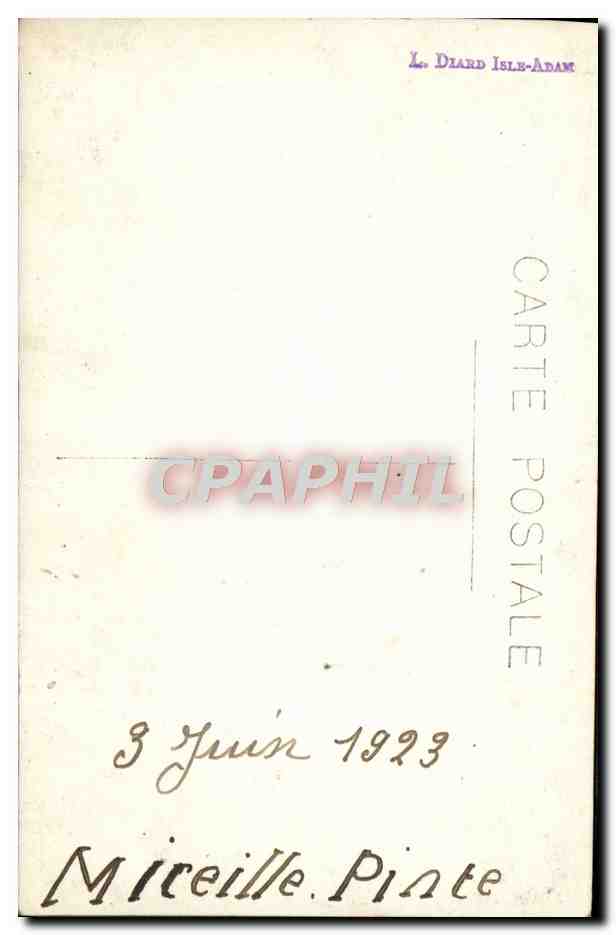 Giovane donna in abito e velo bianco — giardino — L. Diard Isle-Adam, n° 14 — Verso
