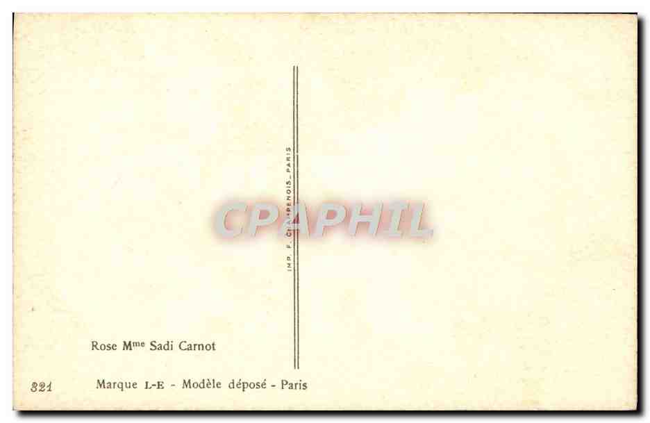 CPA Fantaisie Fleurs Rose Mme Sadi Carnot — Back